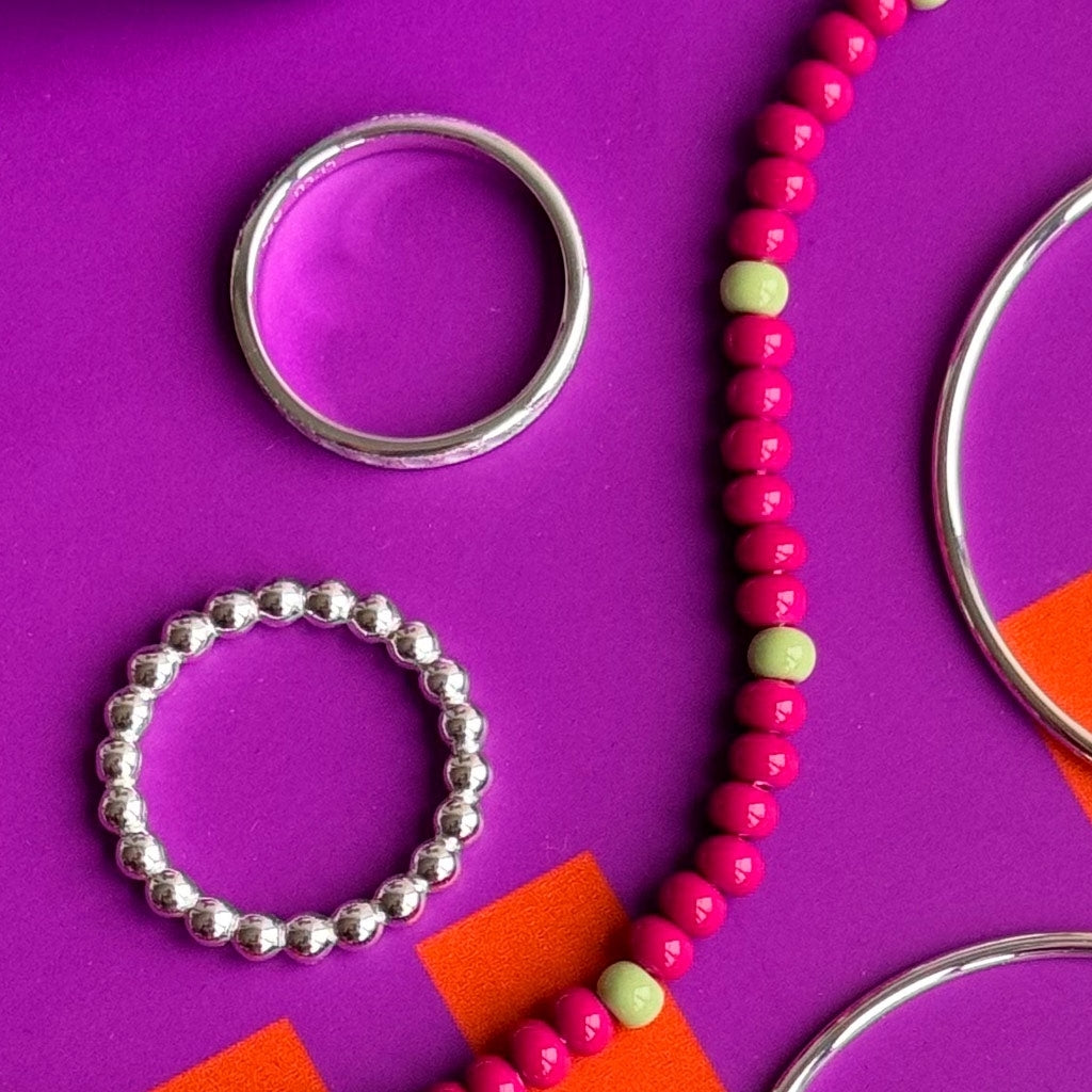 LULU Copenhagen Color Ball Ring Rings Silber