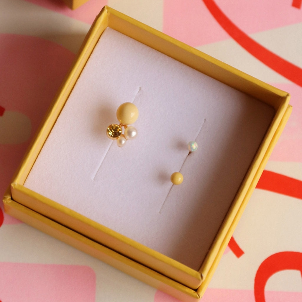 LULU Copenhagen Color Ball Stone Ohrring 1 stück Ear stud, 1 pcs Opal