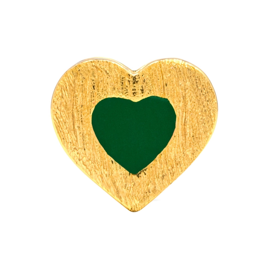 LULU Copenhagen Color Heart Ohrring 1 stück vergoldet Ear stud, 1 pcs Grün
