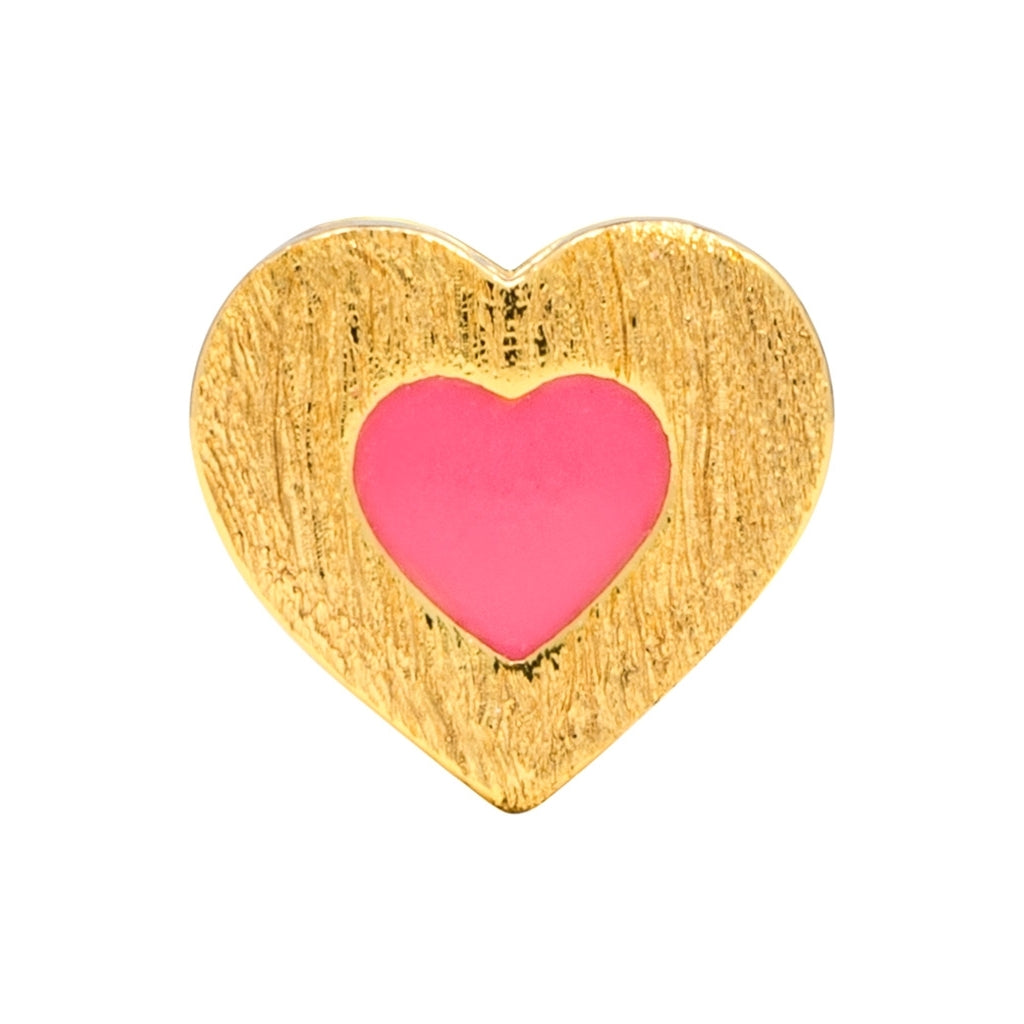 LULU Copenhagen Color Heart Ohrring 1 stück vergoldet Ear stud, 1 pcs Pink