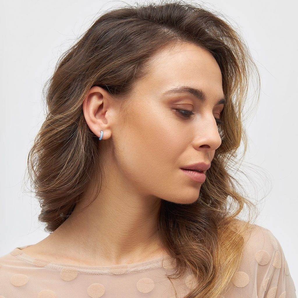 LULU Copenhagen Color Hoop 1 pcs - Box Ear stud, 1 pcs Hellblau
