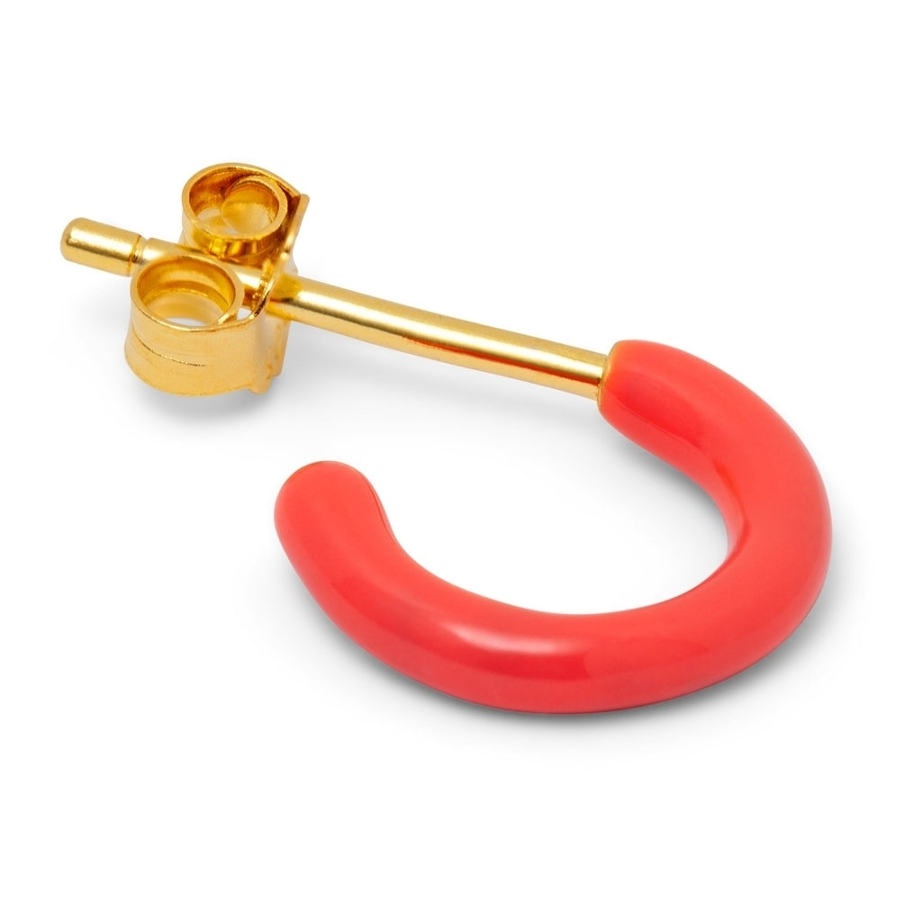 LULU Copenhagen Color Hoop 1 pcs - Box Ear stud, 1 pcs Korallenrot