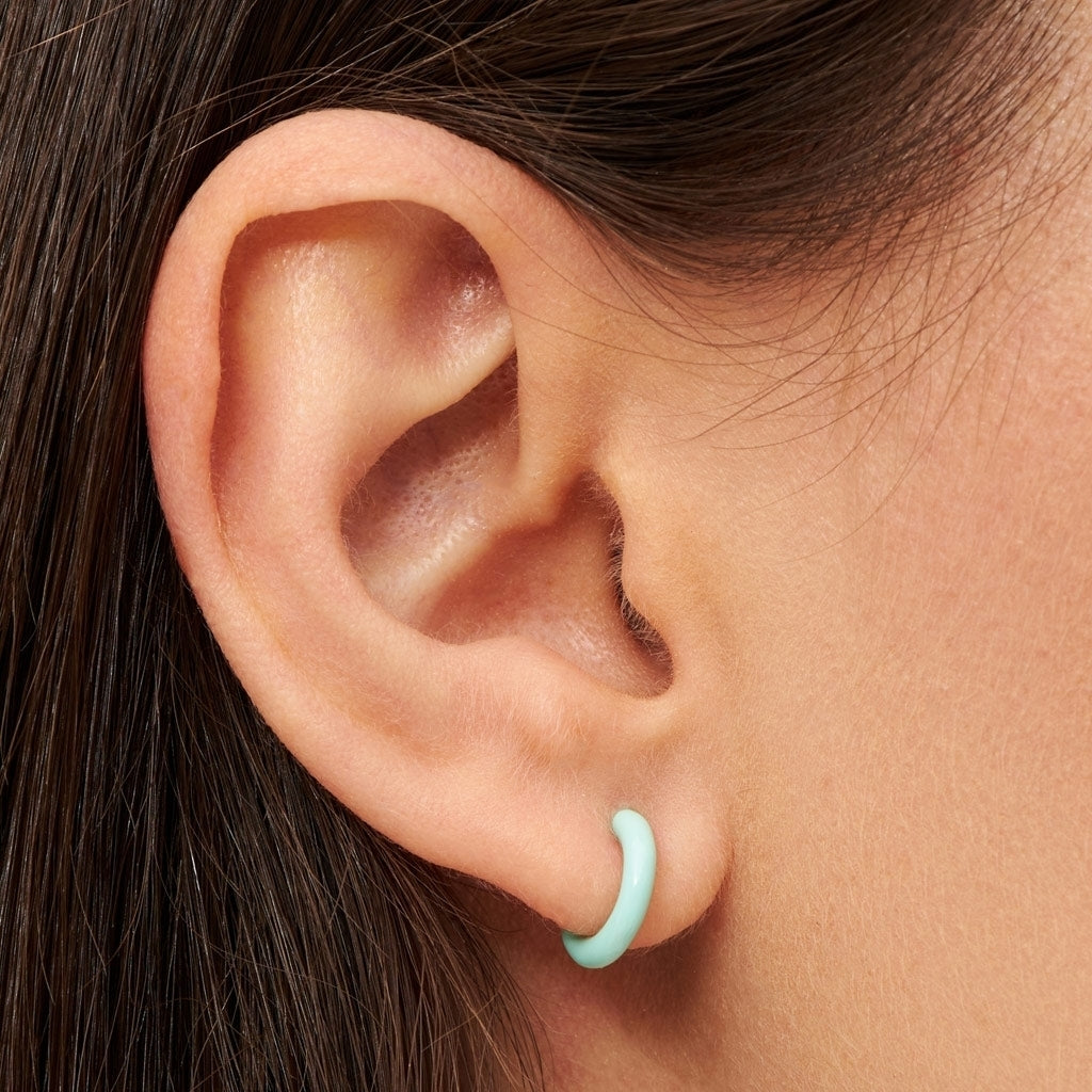 LULU Copenhagen Color Hoop 1 pcs - Box Ear stud, 1 pcs Minze