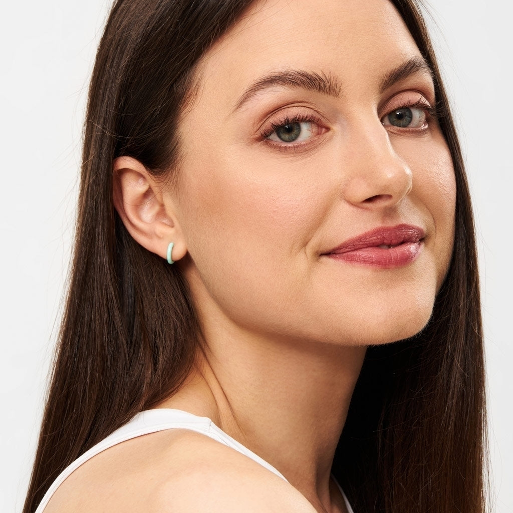 LULU Copenhagen Color Hoop 1 pcs - Box Ear stud, 1 pcs Minze