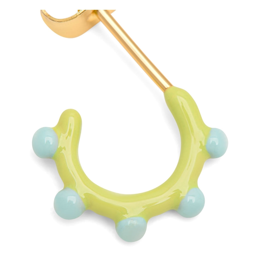 LULU Copenhagen Color Hoop Dot 1 stück Hoops Mint - Silk Light Green