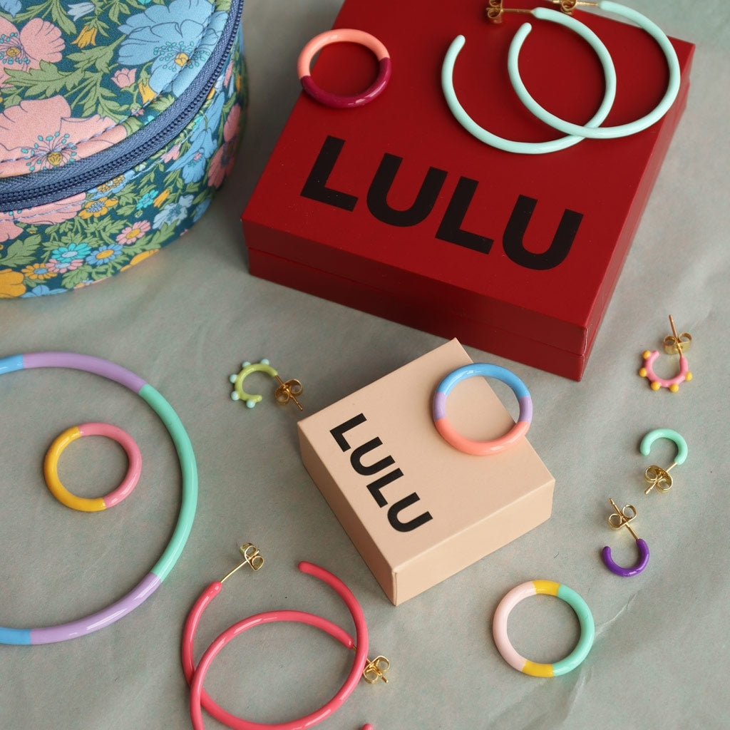 LULU Copenhagen Color Hoop Dot 1 stück Hoops Mint - Silk Light Green