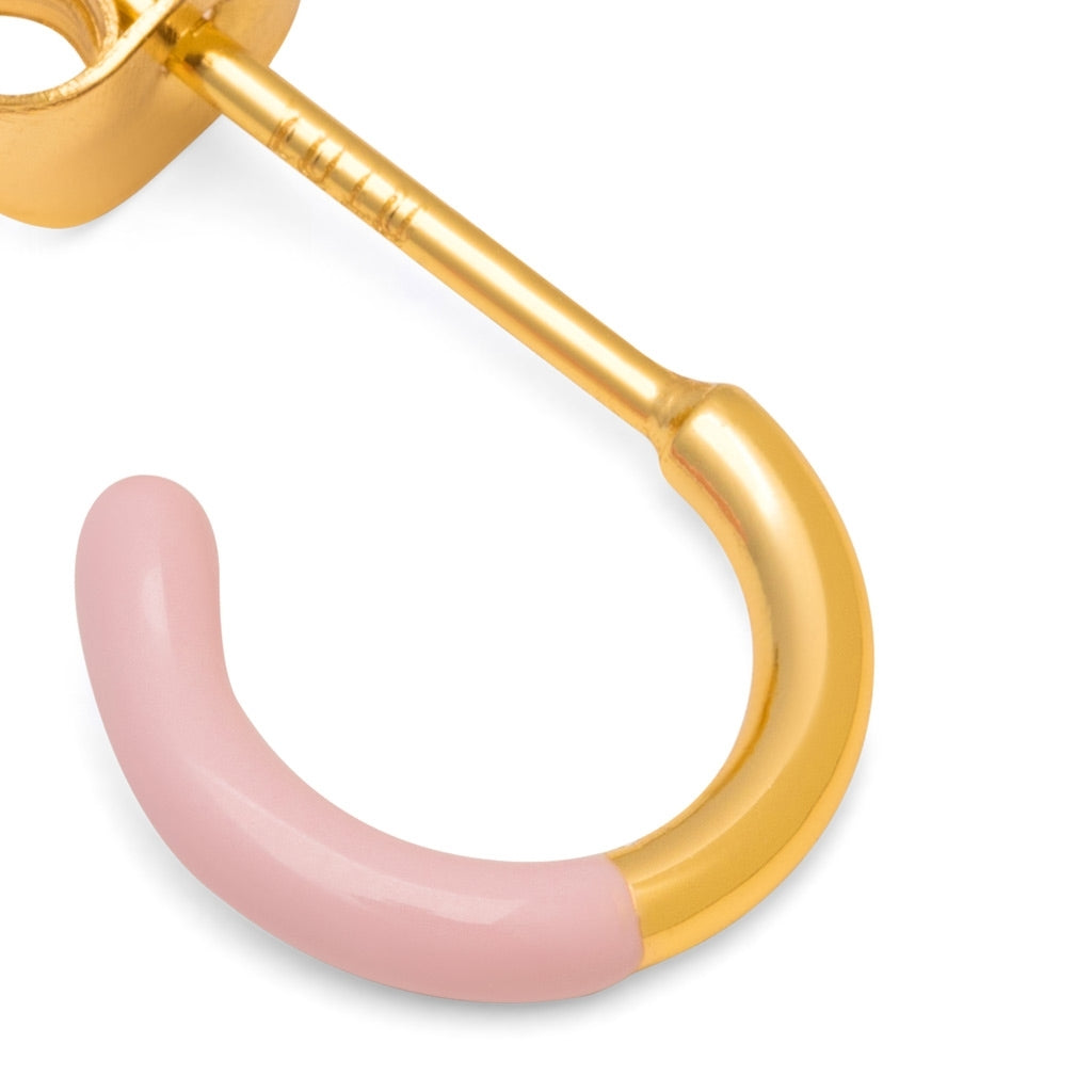 LULU Copenhagen Color Hoop Half Dip 1 stück vergoldet Hoops Hellrosa