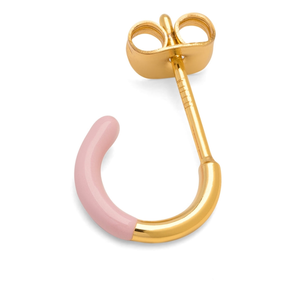 LULU Copenhagen Color Hoop Half Dip 1 stück vergoldet Hoops Hellrosa