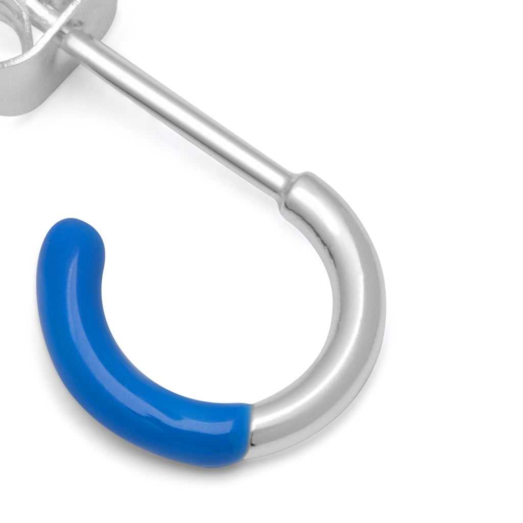 LULU Copenhagen Color Hoop Half Dip 1 stück versilbert Hoops Blue