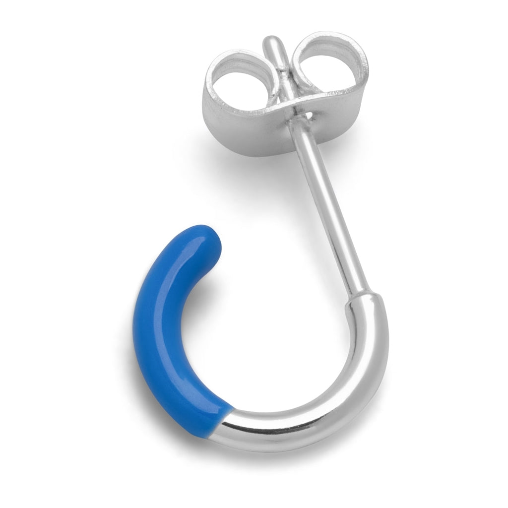 LULU Copenhagen Color Hoop Half Dip 1 stück versilbert Hoops Blue