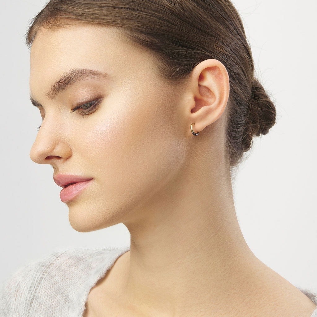 LULU Copenhagen Color Hoop Half Dip 1 stück vergoldet Hoops Cocoa Powder