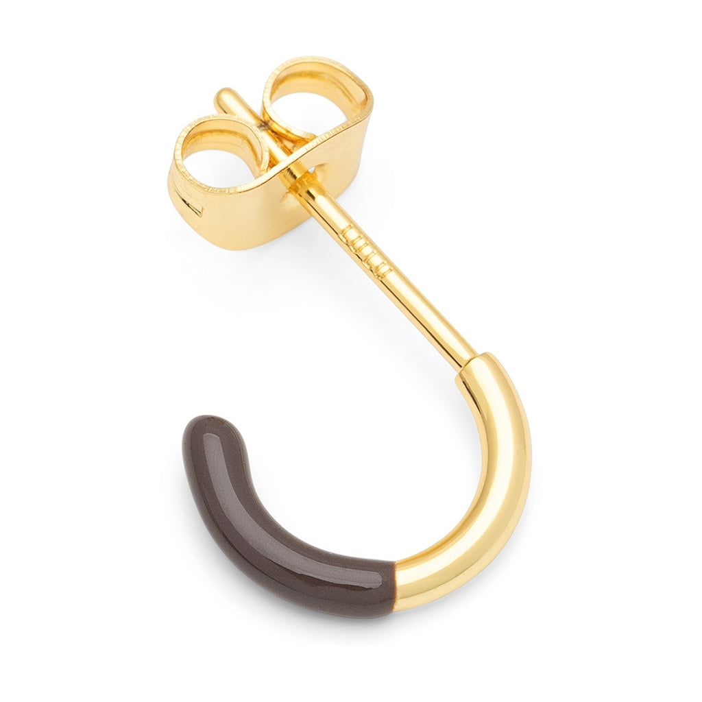 LULU Copenhagen Color Hoop Half Dip 1 stück vergoldet Hoops Cocoa Powder