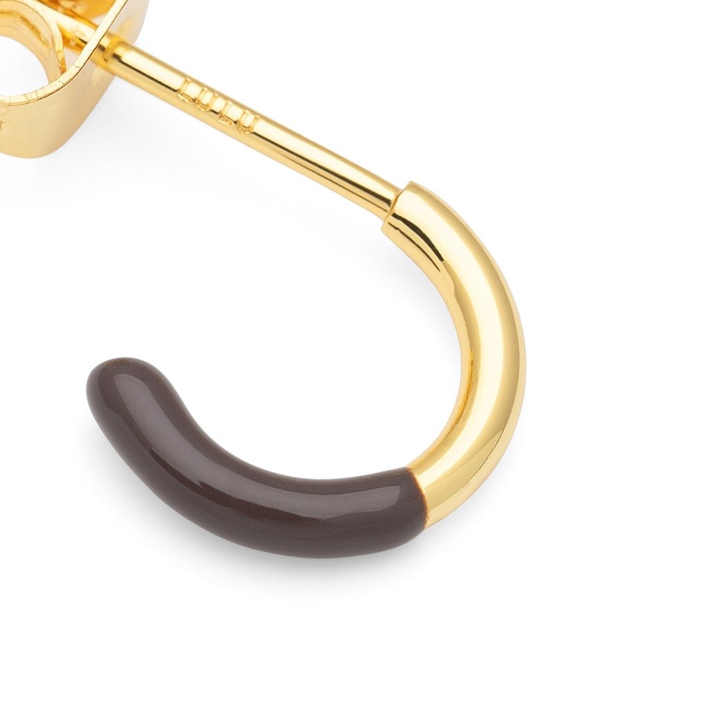 LULU Copenhagen Color Hoop Half Dip 1 stück vergoldet Hoops Cocoa Powder
