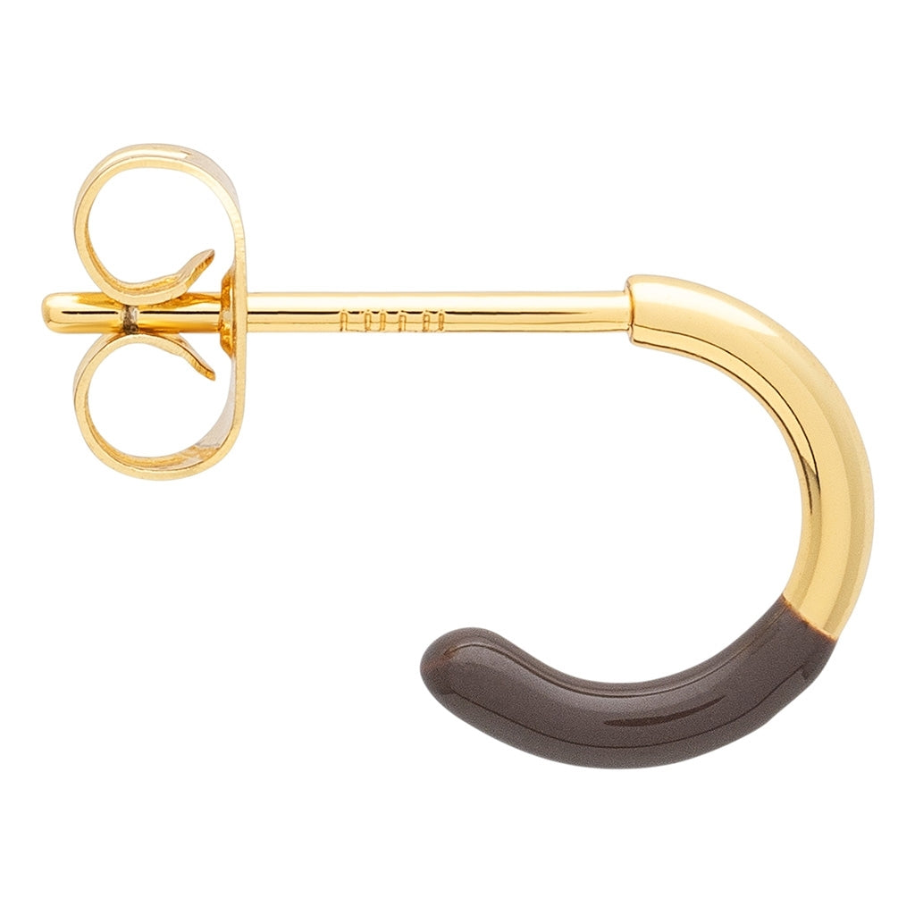 LULU Copenhagen Color Hoop Half Dip 1 stück vergoldet Hoops Cocoa Powder