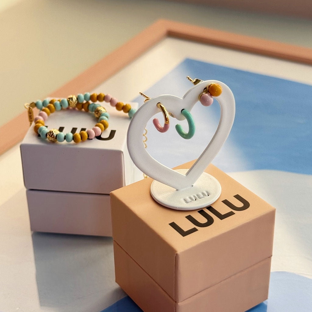 LULU Copenhagen Color Hoop Half Dip 1 stück vergoldet Hoops Hellrosa