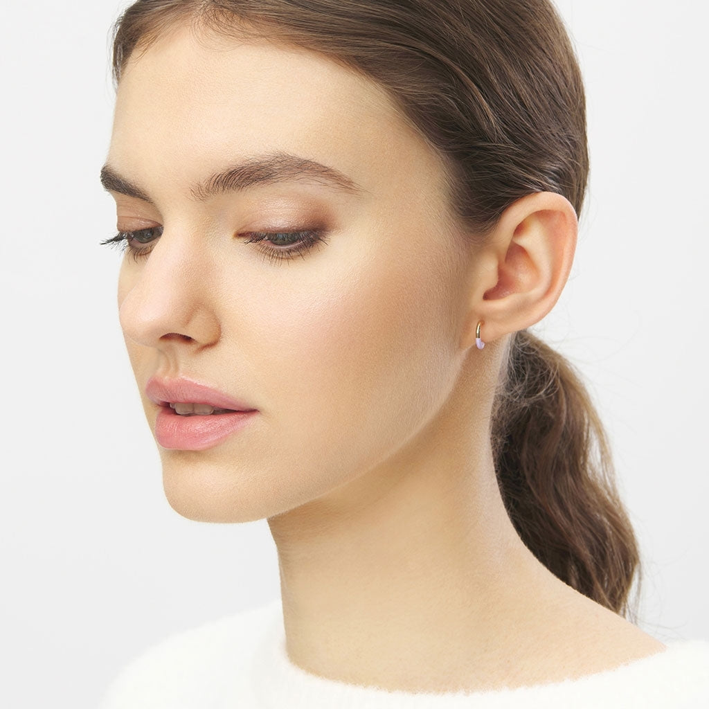 LULU Copenhagen Color Hoop Half Dip 1 stück vergoldet Hoops Lila