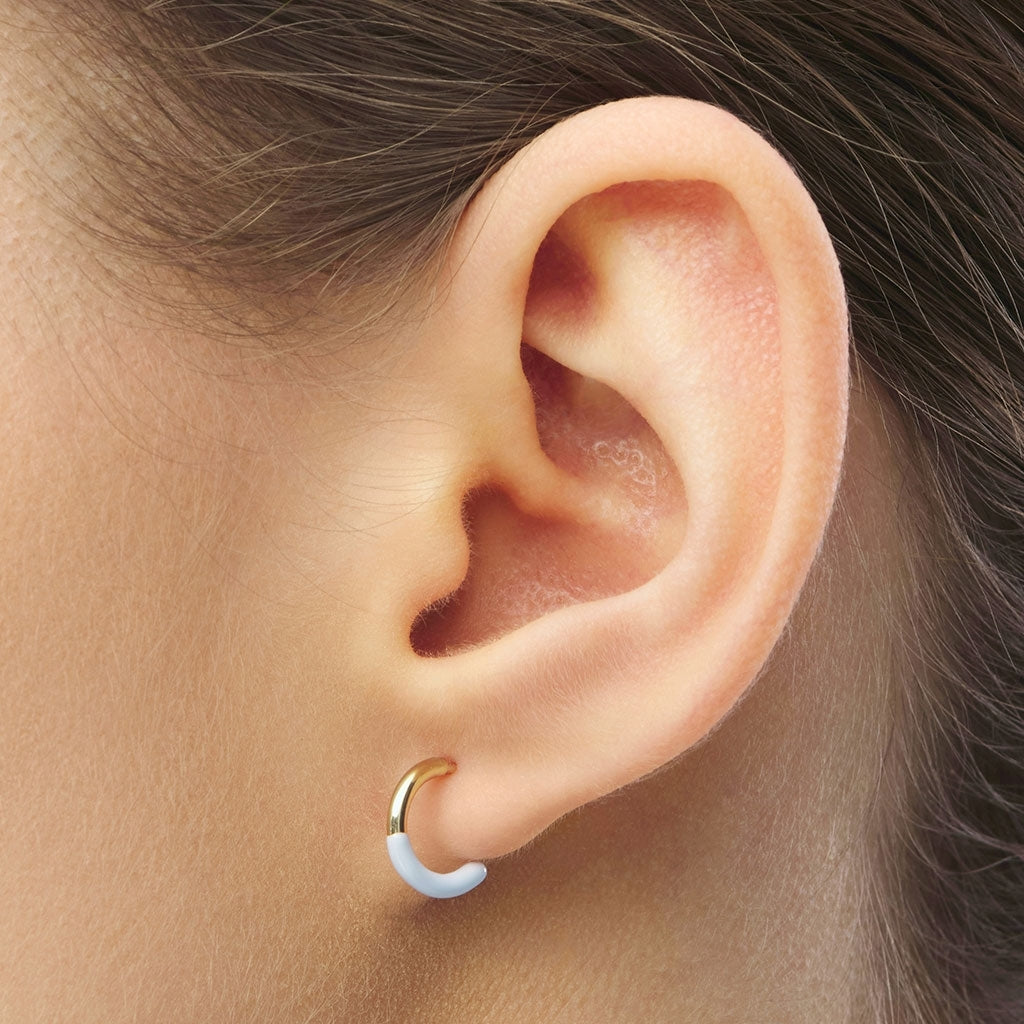 LULU Copenhagen Color Hoop Half Dip 1 stück vergoldet Hoops Skyride Blue