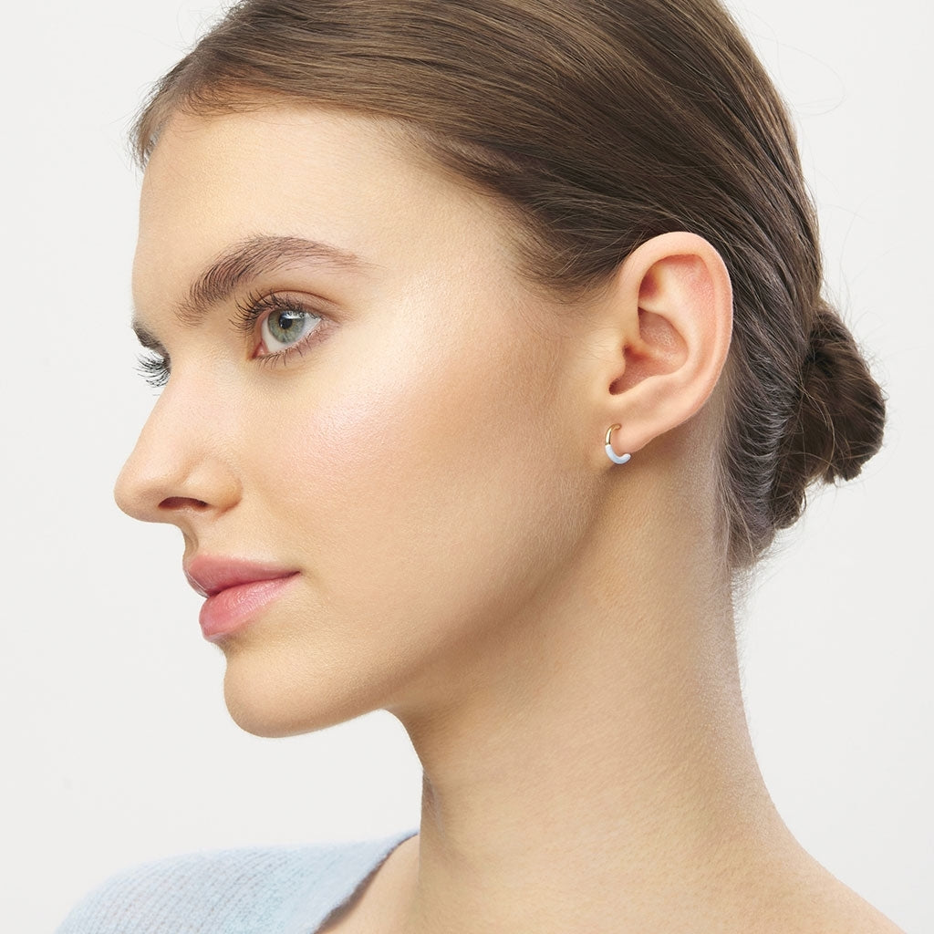 LULU Copenhagen Color Hoop Half Dip 1 stück vergoldet Hoops Skyride Blue