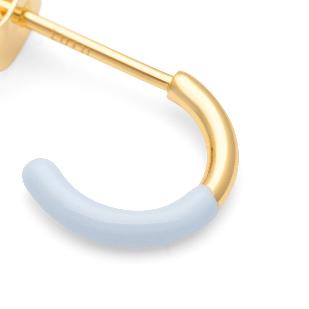 LULU Copenhagen Color Hoop Half Dip 1 stück vergoldet Hoops Skyride Blue