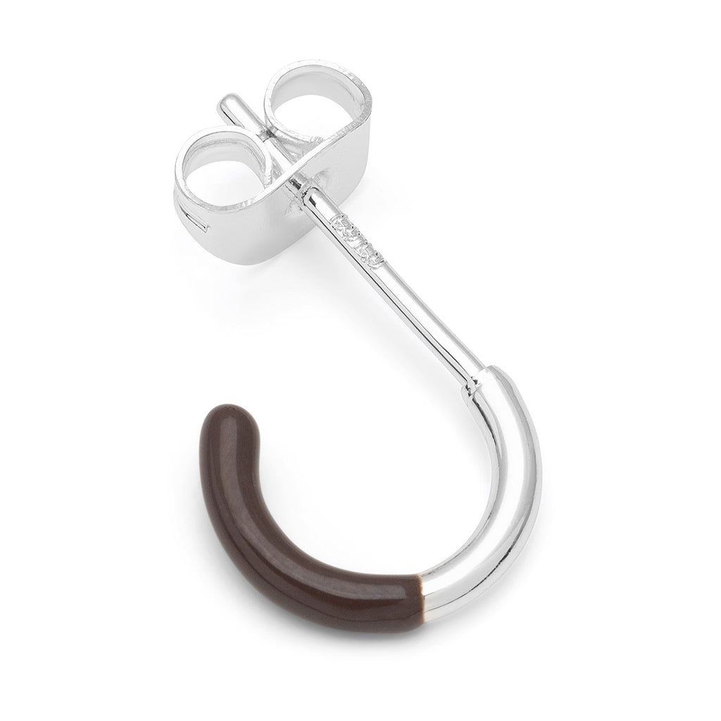 LULU Copenhagen Color Hoop Half Dip 1 stück versilbert Hoops Cocoa Powder