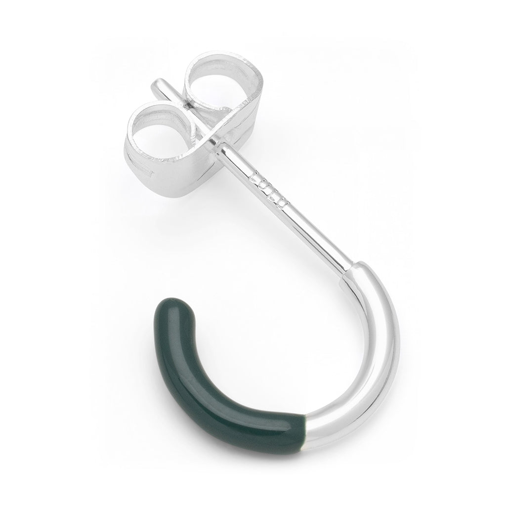 LULU Copenhagen Color Hoop Half Dip 1 stück versilbert Hoops North Sea Green