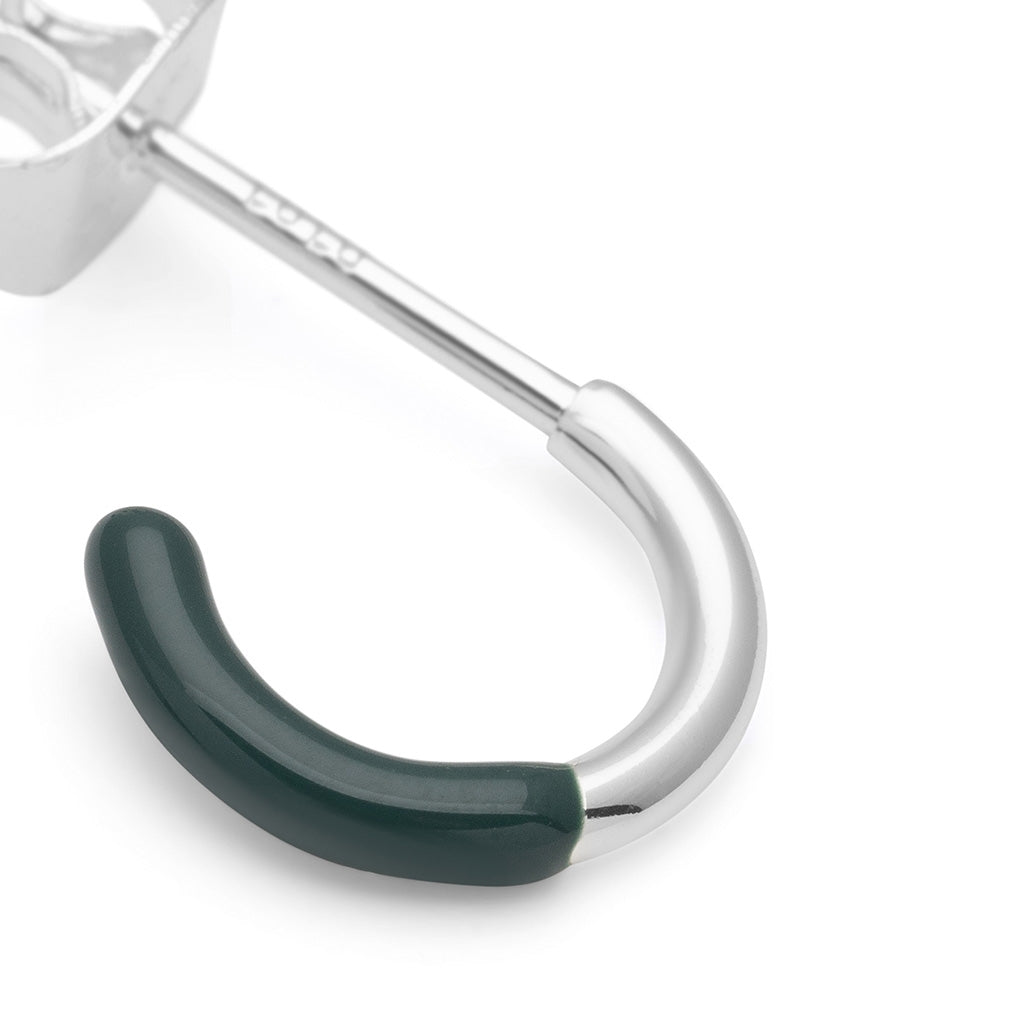 LULU Copenhagen Color Hoop Half Dip 1 stück versilbert Hoops North Sea Green
