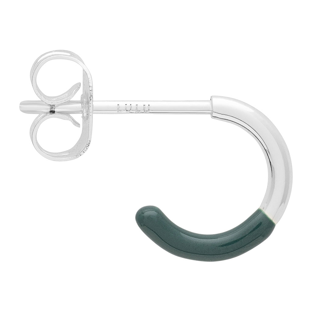 LULU Copenhagen Color Hoop Half Dip 1 stück versilbert Hoops North Sea Green