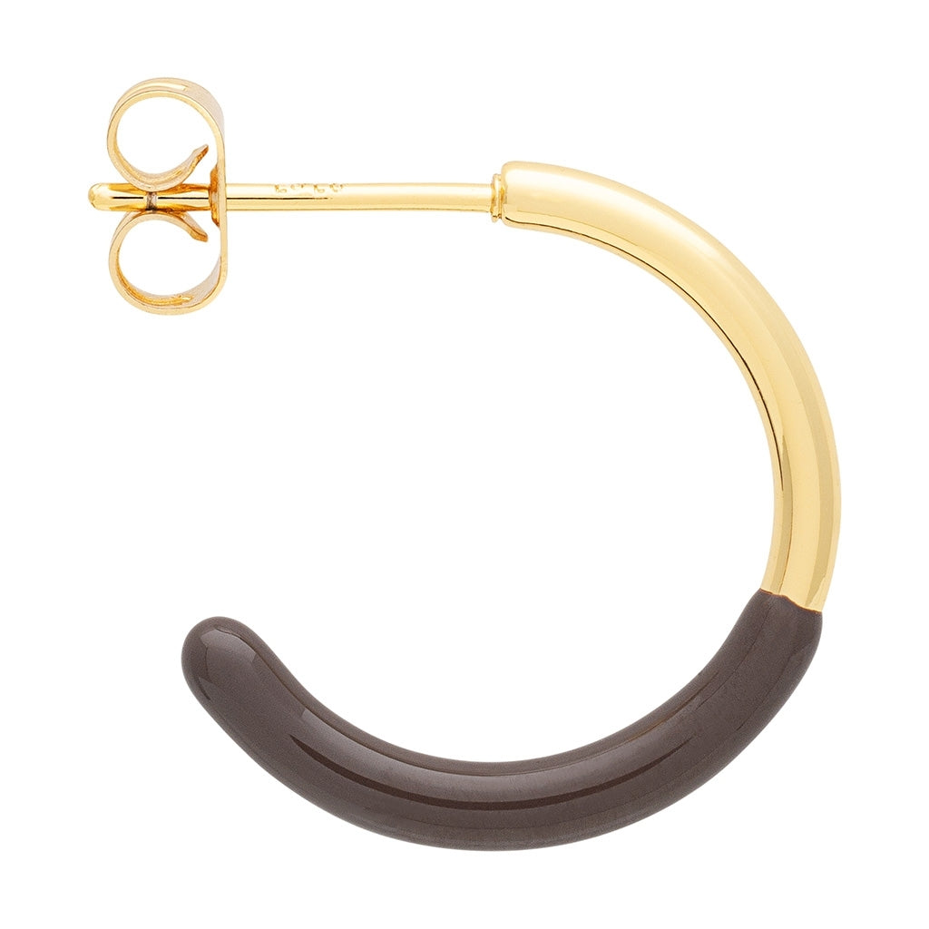 LULU Copenhagen Color Hoop half Dip Medium paar - Vergoldetes Messing Hoops Cocoa Powder