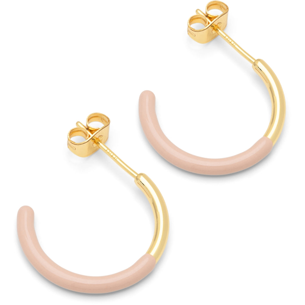 LULU Copenhagen Color Hoop half Dip Medium paar - Vergoldetes Messing Hoops Dusty Peach