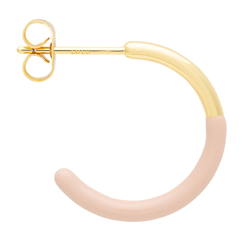 LULU Copenhagen Color Hoop half Dip Medium paar - Vergoldetes Messing Hoops Dusty Peach