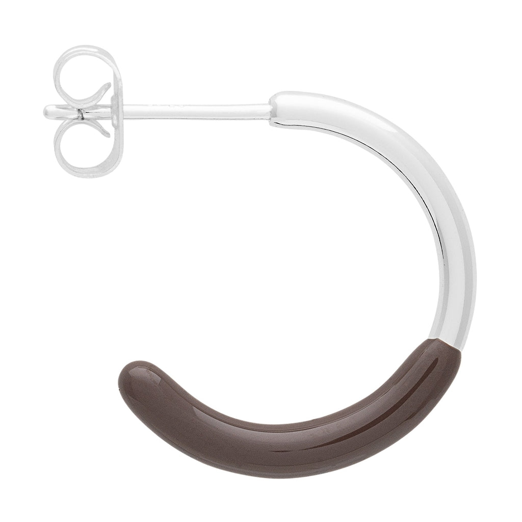 LULU Copenhagen Color Hoop half Dip Medium paar - Versilbert Hoops Cocoa Powder