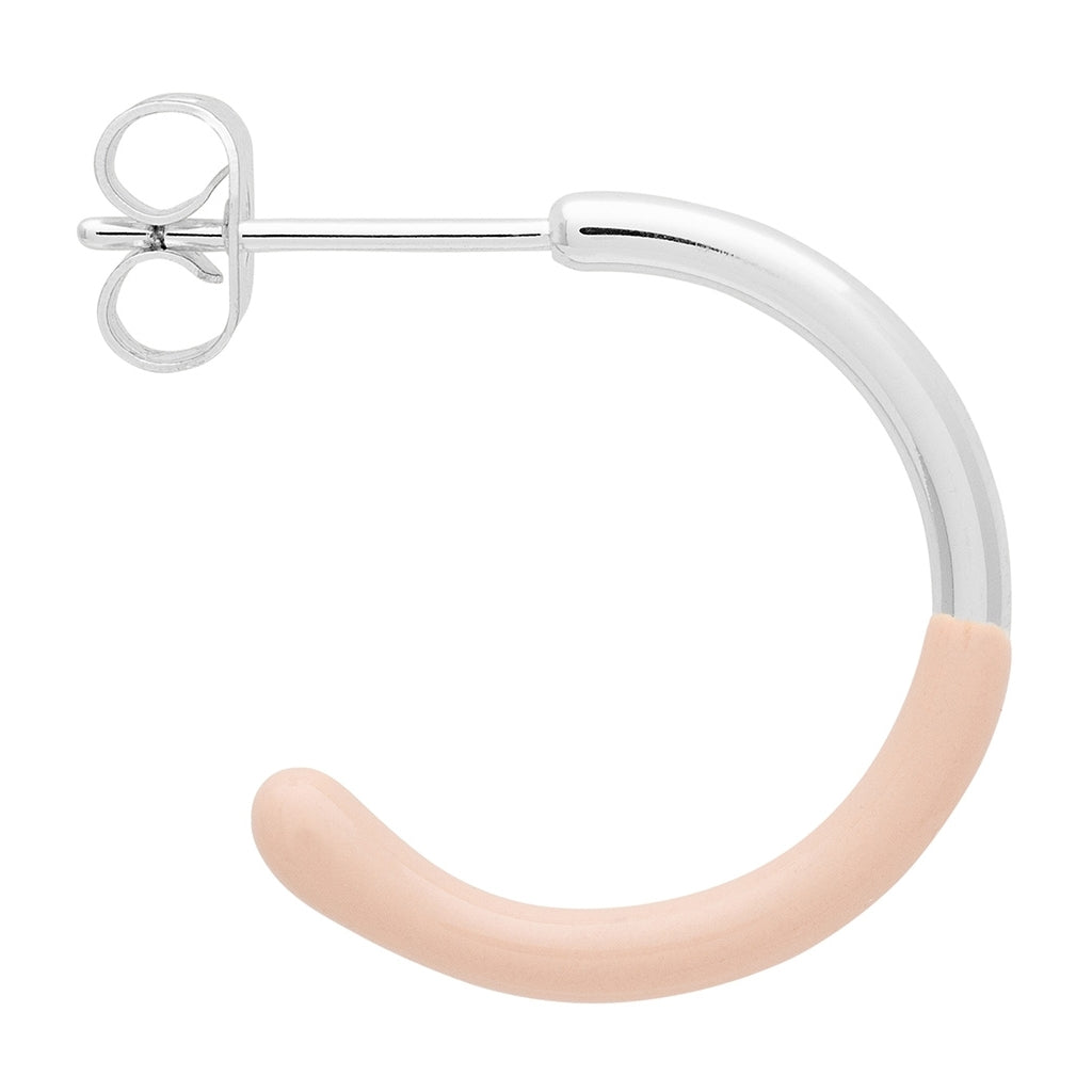 LULU Copenhagen Color Hoop half Dip Medium paar - Versilbert Hoops Dusty Peach