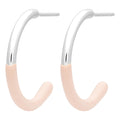 Color Hoop half Dip Medium paar - Versilbert - Dusty Peach