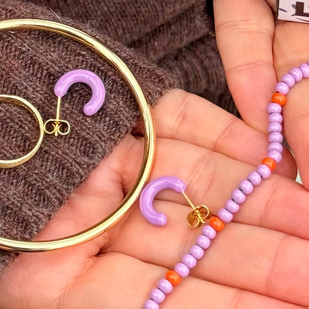 LULU Copenhagen Color Hoops Chunky Paar Hoops Lila