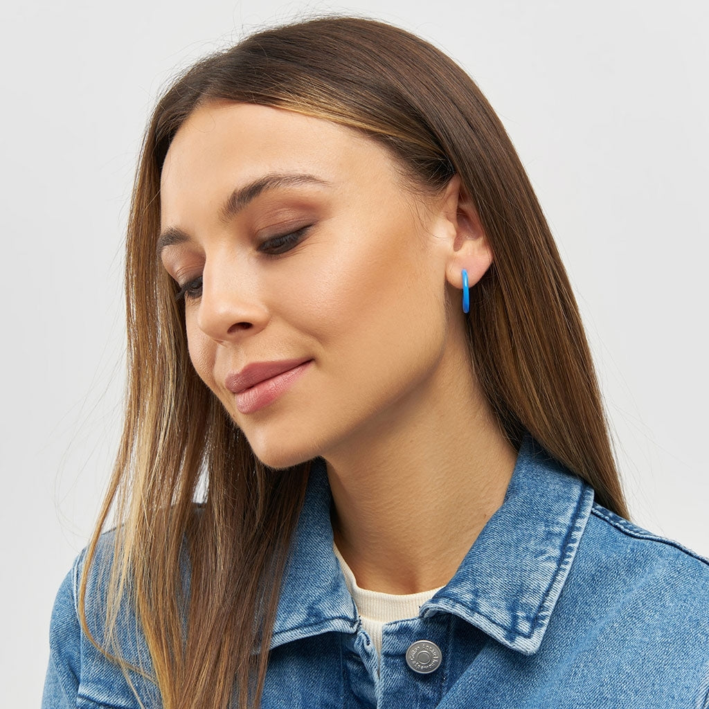 LULU Copenhagen Color Hoops Medium paar Hoops Blue