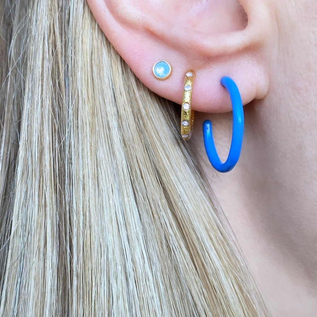 LULU Copenhagen Color Hoops Medium paar Hoops Blue
