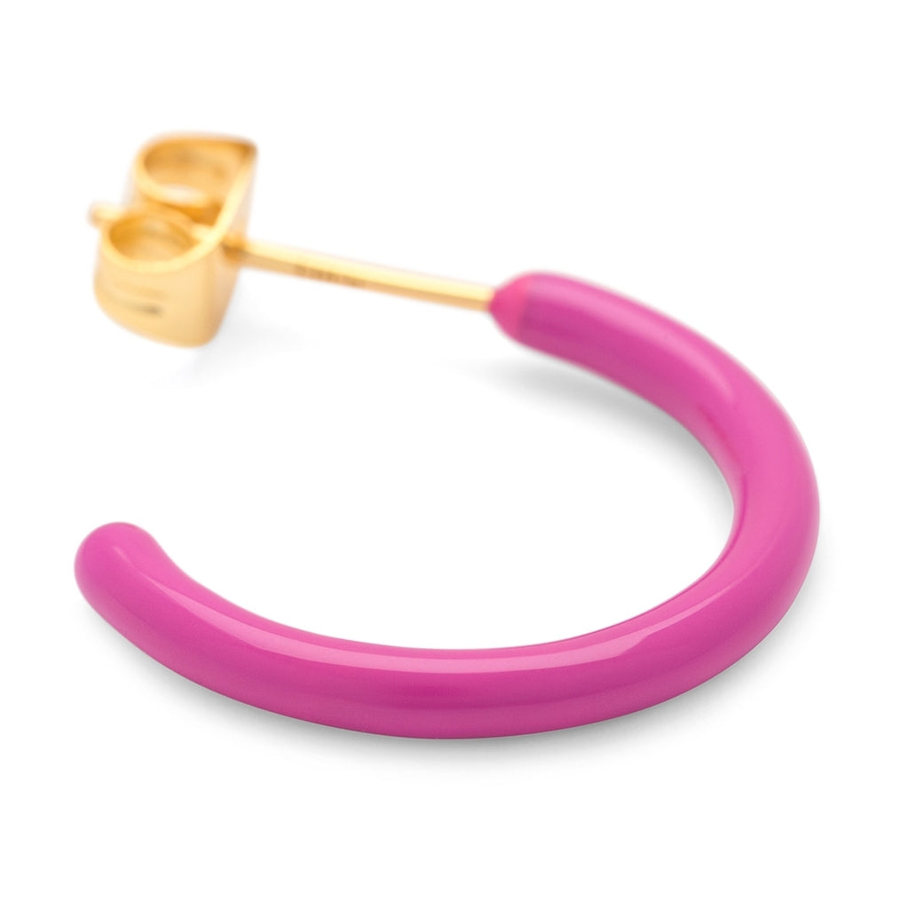 LULU Copenhagen Color Hoops Medium paar Hoops Electric Fuchsia Pink