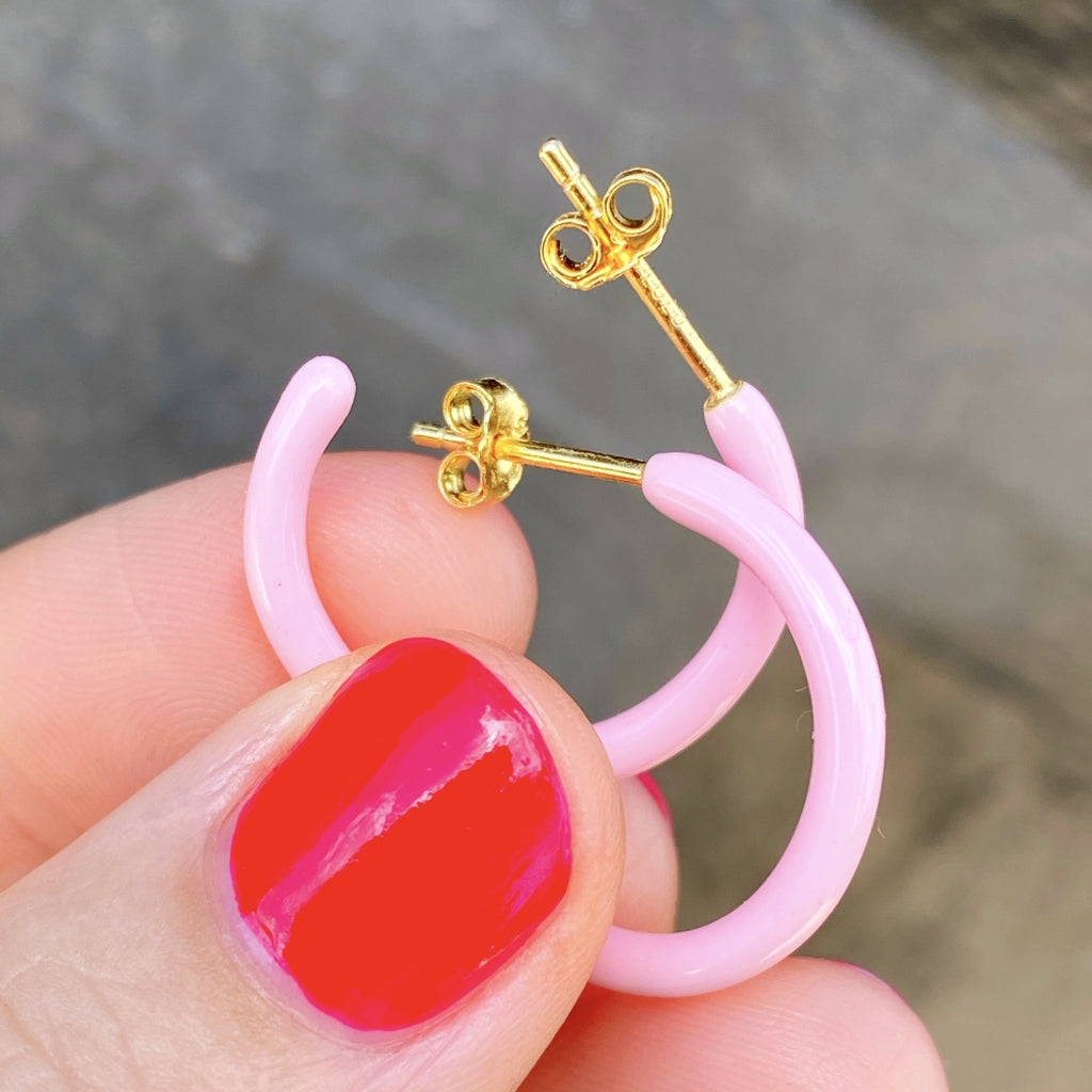 LULU Copenhagen Color Hoops Medium paar Hoops Hellrosa