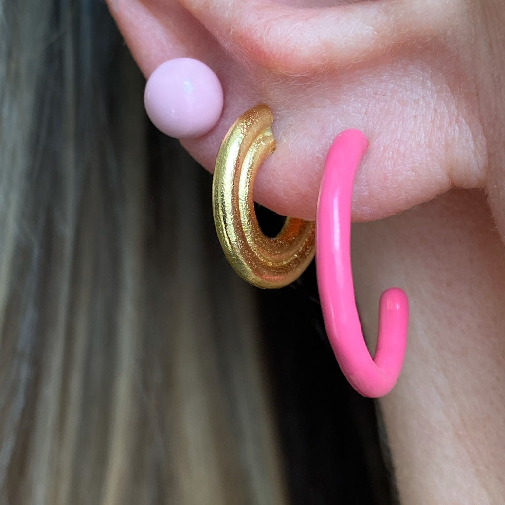 LULU Copenhagen Color Hoops Medium paar Hoops Pink
