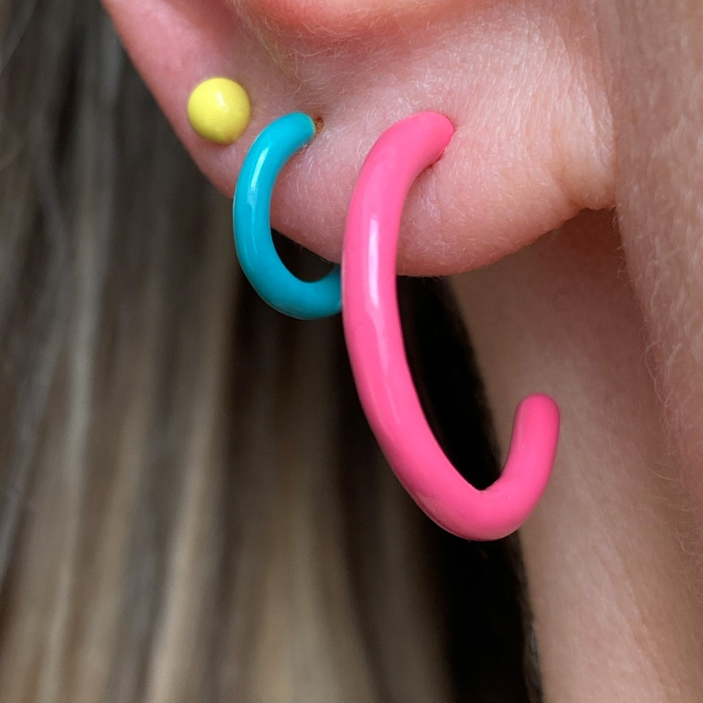LULU Copenhagen Color Hoops Medium paar Hoops Pink
