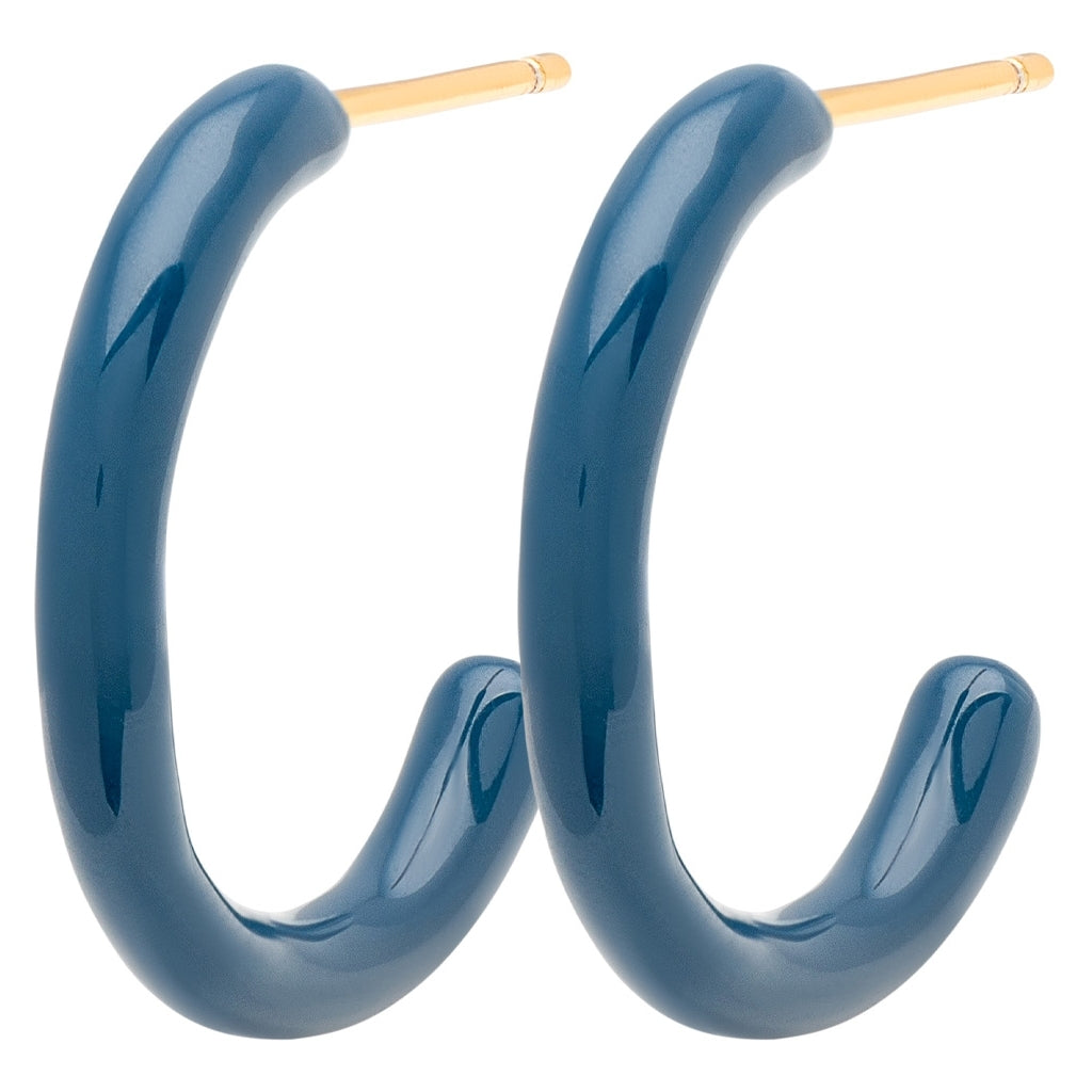 LULU Copenhagen Color Hoops Medium paar Hoops Retro Dark Blue