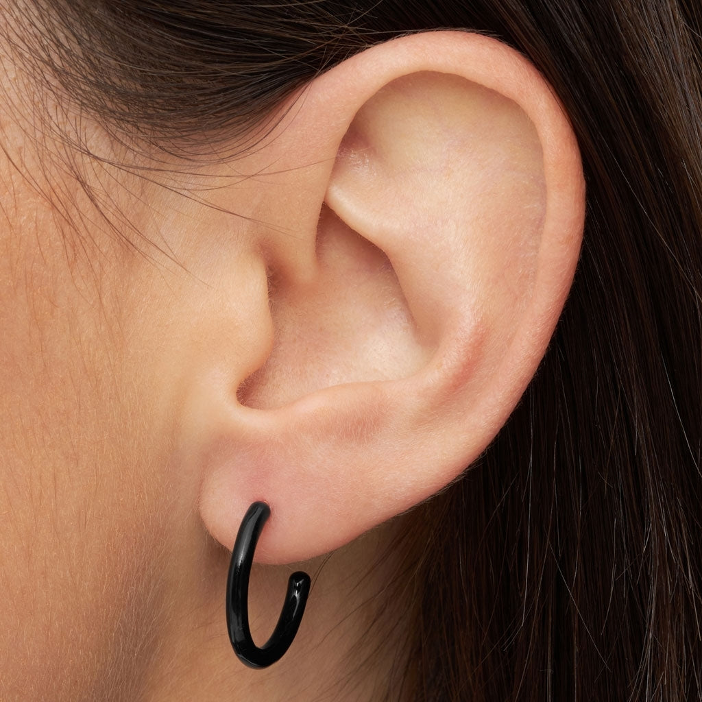 LULU Copenhagen Color Hoops Medium paar Hoops Schwarz