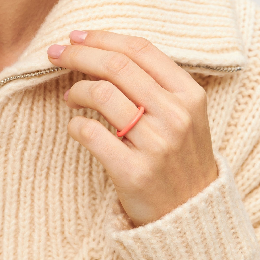 LULU Copenhagen Color Ring Rings Orange/Coral