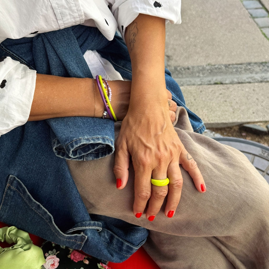 LULU Copenhagen Color Ring Chunky Rings Wild Lime