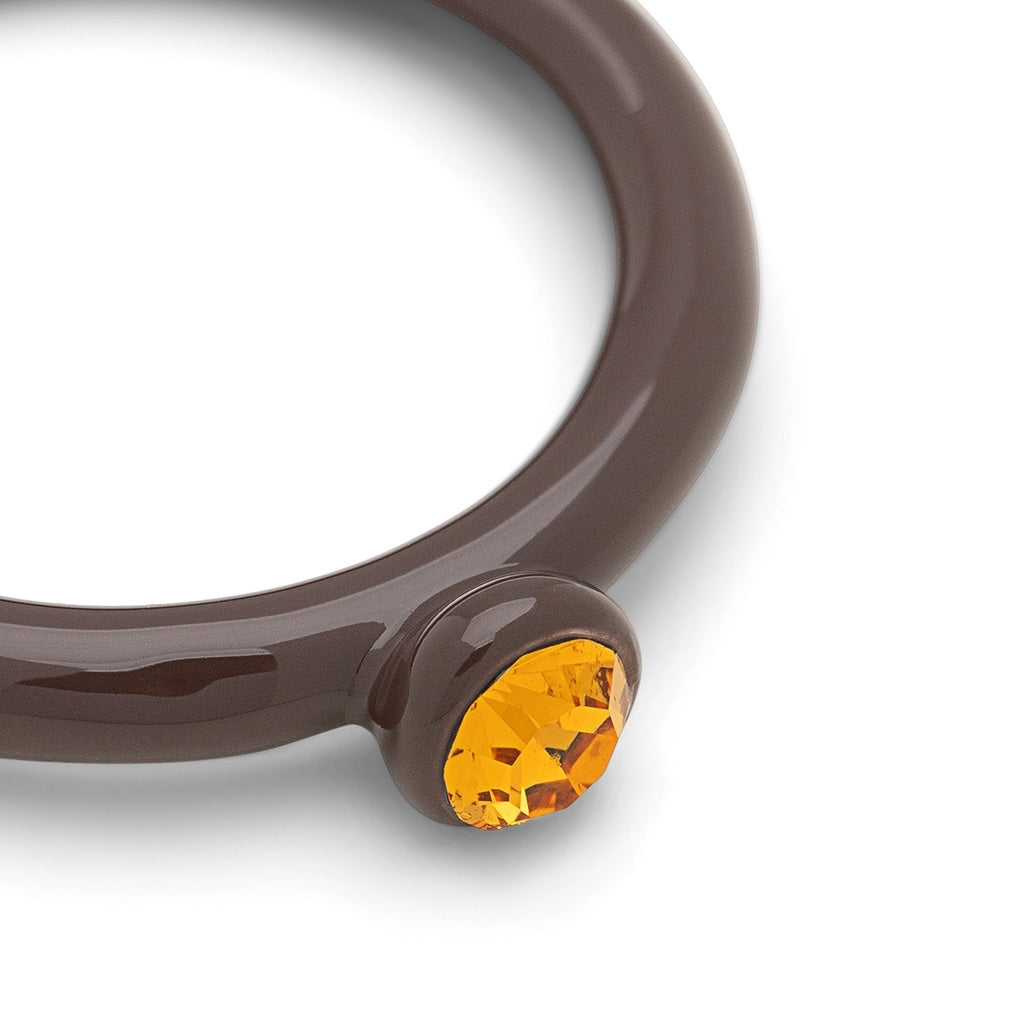 LULU Copenhagen Color Ring Crystal Rings Cocoa Powder