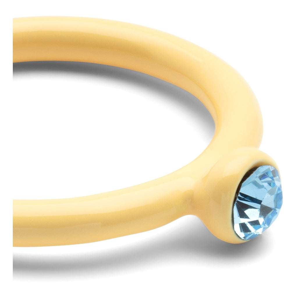 LULU Copenhagen Color Ring Crystal Rings Soft Yellow