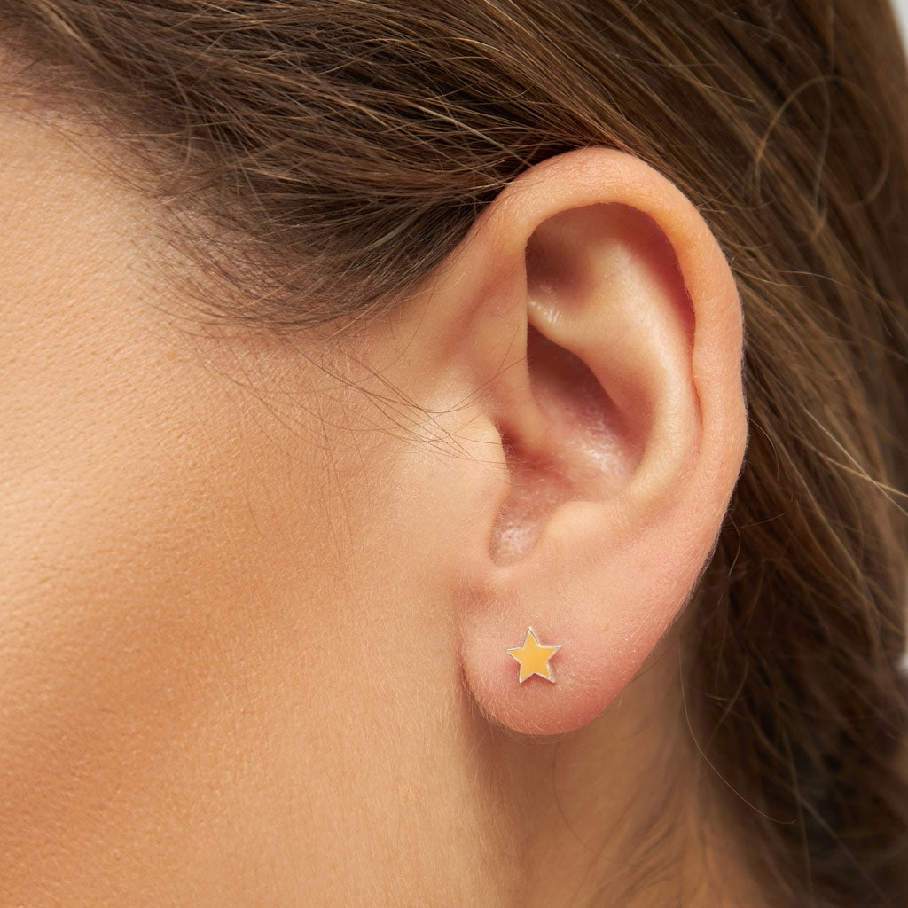 LULU Copenhagen Color Star 1 stück silber Ear stud, 1 pcs Marigold