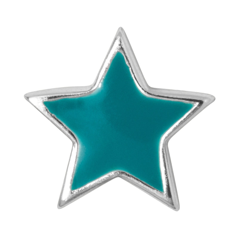LULU Copenhagen Color Star 1 stück silber Ear stud, 1 pcs Petrol