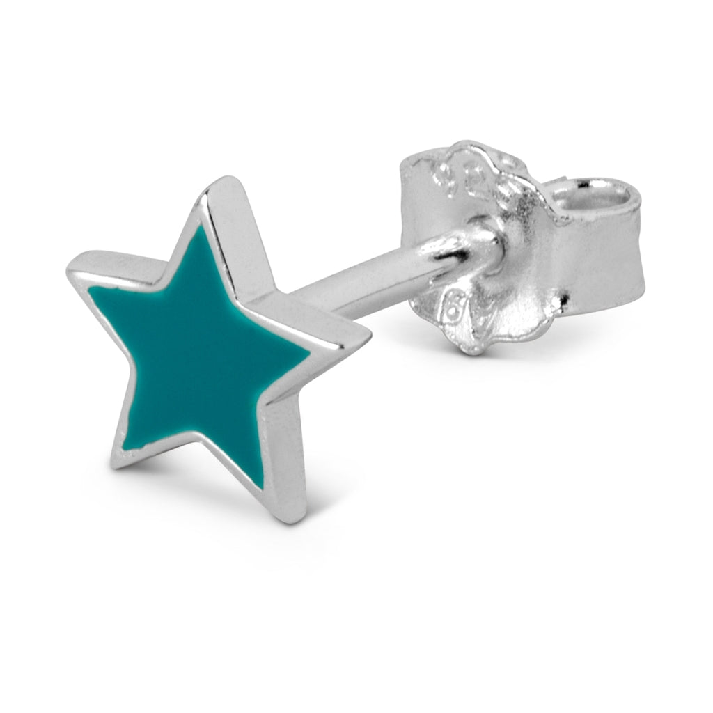 LULU Copenhagen Color Star 1 stück silber Ear stud, 1 pcs Petrol