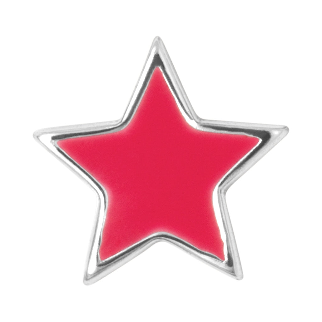 LULU Copenhagen Color Star Ohrring 1 stück silber Ear stud, 1 pcs Pink